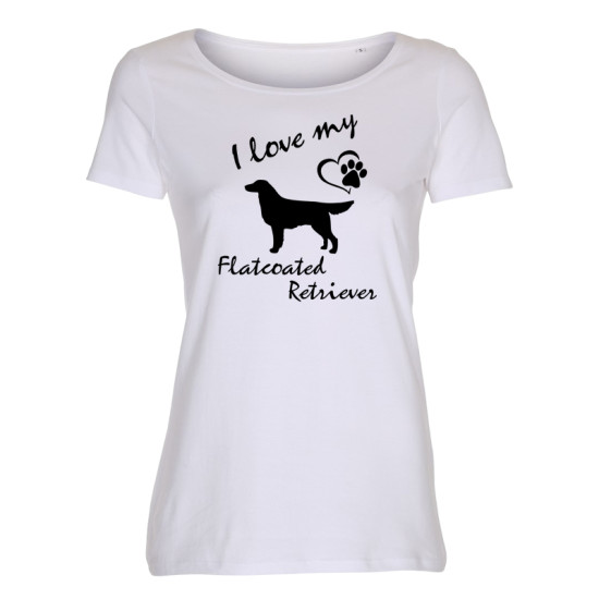Dam T-shirt med Flatcoated Retriever motiv - Torshammarens