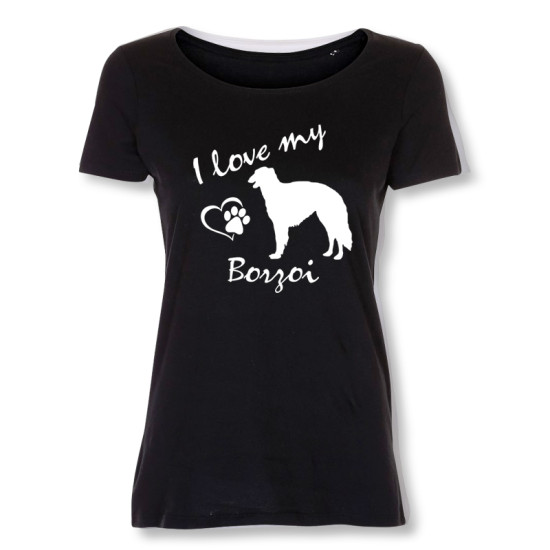 Dam T-shirt med Borzoi motiv - Torshammarens