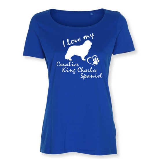 Dam T-shirt med Cavalier King Charels Spaniel motiv - Torshammarens