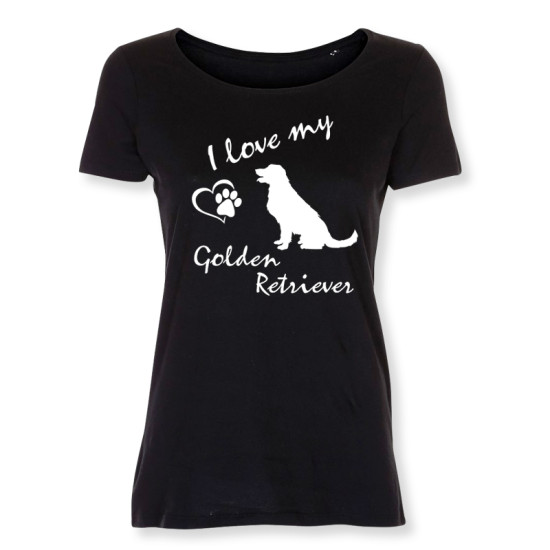 Dam T-shirt med Golden Retriever motiv - Torshammarens