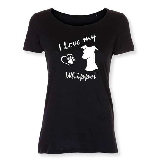Dam T-shirt med Whippet motiv - Torshammarens