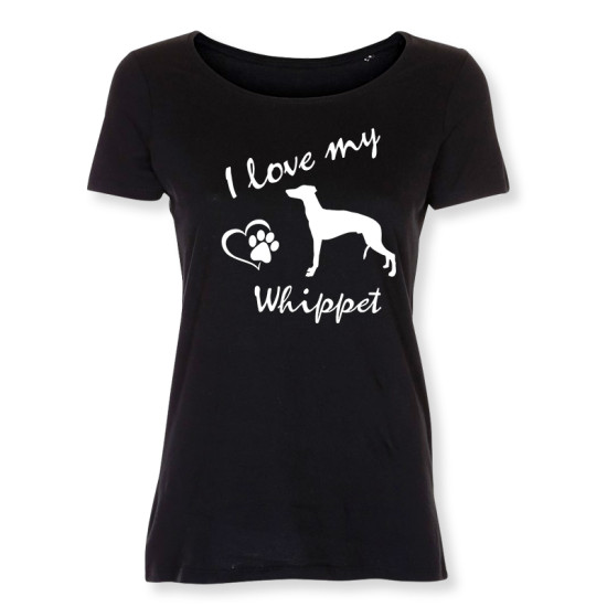 Dam T-shirt med Whippet motiv - Torshammarens
