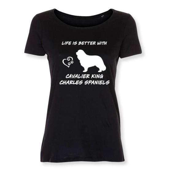 Dam T-shirt med Cavalier King Charles Spaniel motiv - Torshammarens