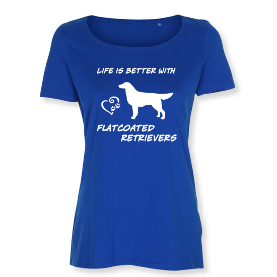 Dam T-shirt med Flatcoated Retiever motiv - Torshammarens