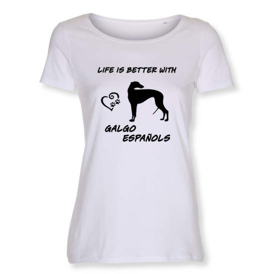 Dam T-shirt med Galgo Español motiv - Torshammarens
