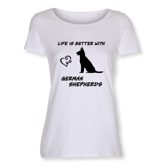 Dam T-shirt med Schäferhund motiv - Torshammarens
