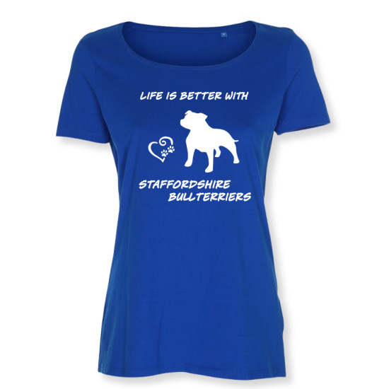 Dam T-shirt med Staffordshire Bullterrier motiv - Torshammarens