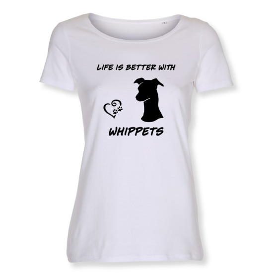 Dam T-shirt med Whippet motiv - Torshammarens