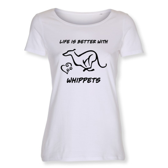 Dam T-shirt med Whippet motiv - Torshammarens