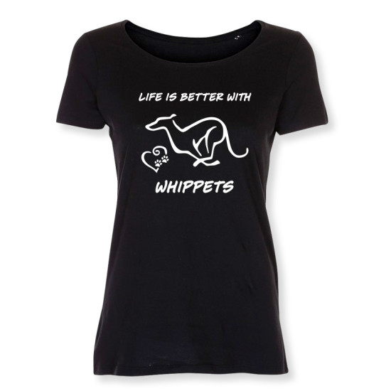 Dam T-shirt med Whippet motiv - Torshammarens