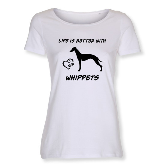 Dam T-shirt med Whippet motiv - Torshammarens