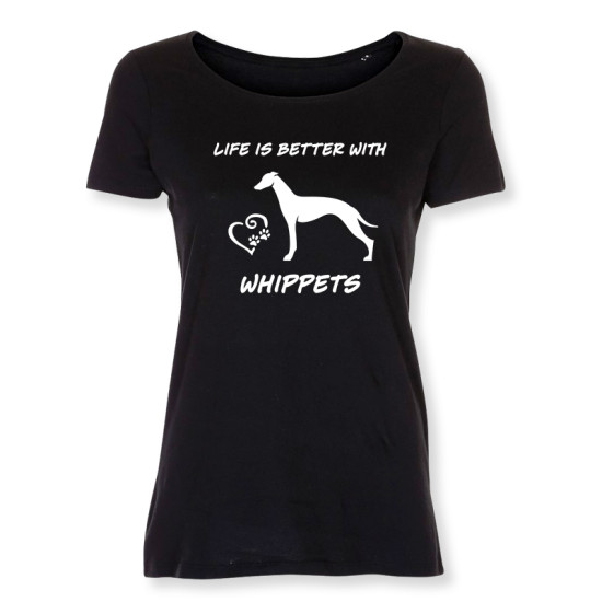 Dam T-shirt med Whippet motiv - Torshammarens