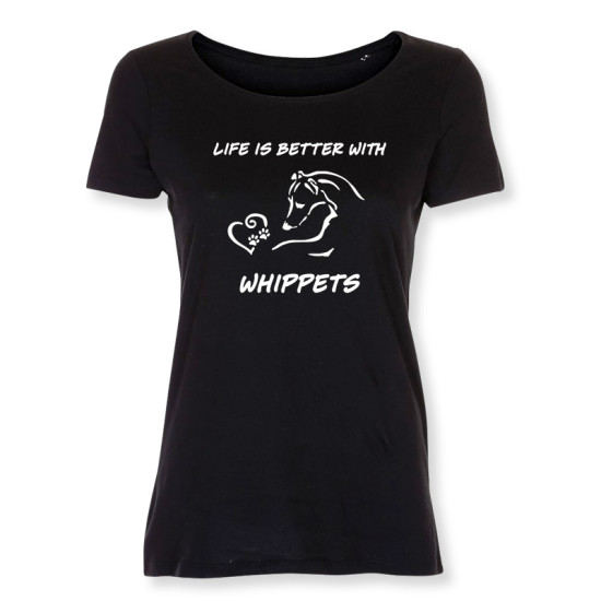 Dam T-shirt med Whippet motiv - Torshammarens