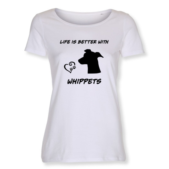 Dam T-shirt med Whippet motiv - Torshammarens