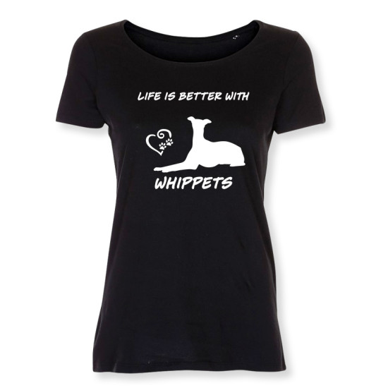 Dam T-shirt med Whippet motiv - Torshammarens