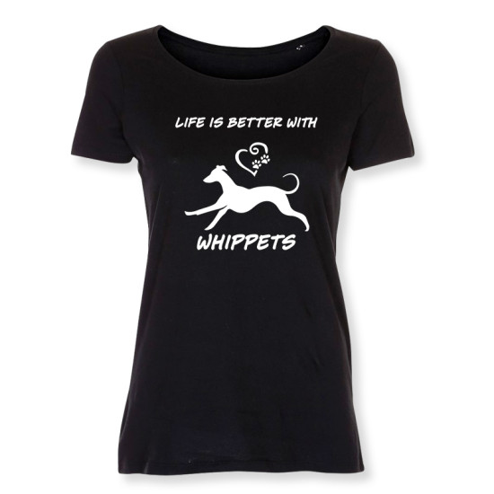 Dam T-shirt med Whippet motiv - Torshammarens