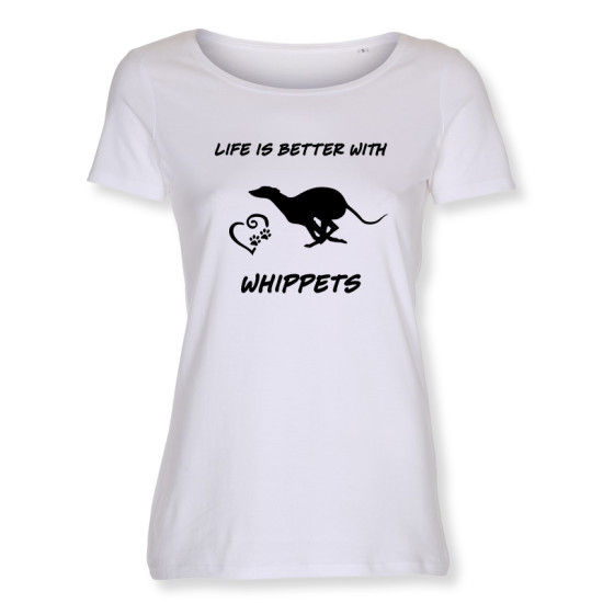 Dam T-shirt med Whippet motiv - Torshammarens