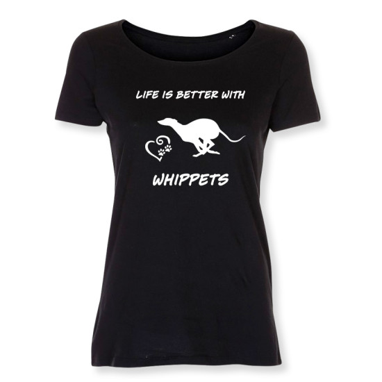 Dam T-shirt med Whippet motiv - Torshammarens