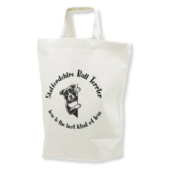 Staffordshire bullterrier Love - tygkasse korta handtag