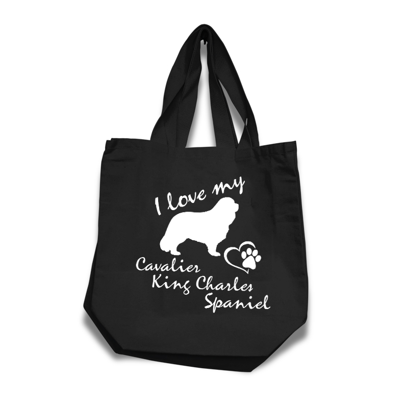 Cavalier King Charles Spaniel tygkasse med korta handtag - Stilfull och praktisk - Torshammarens