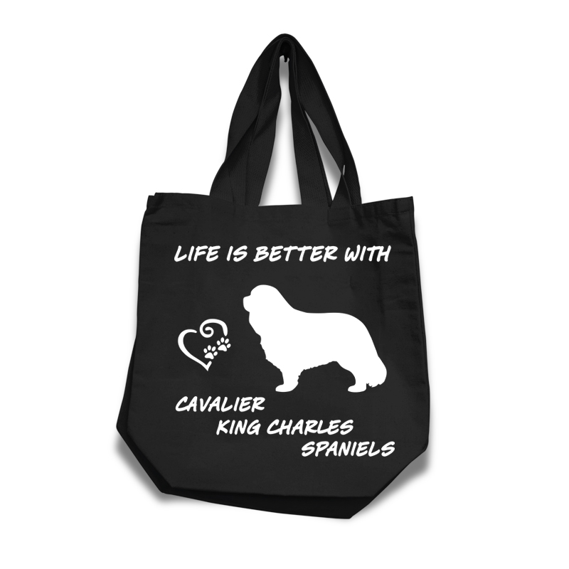 Cavalier King Charles Spaniel  tygkasse med korta handtag - Stilfull och praktisk - Torshammarens