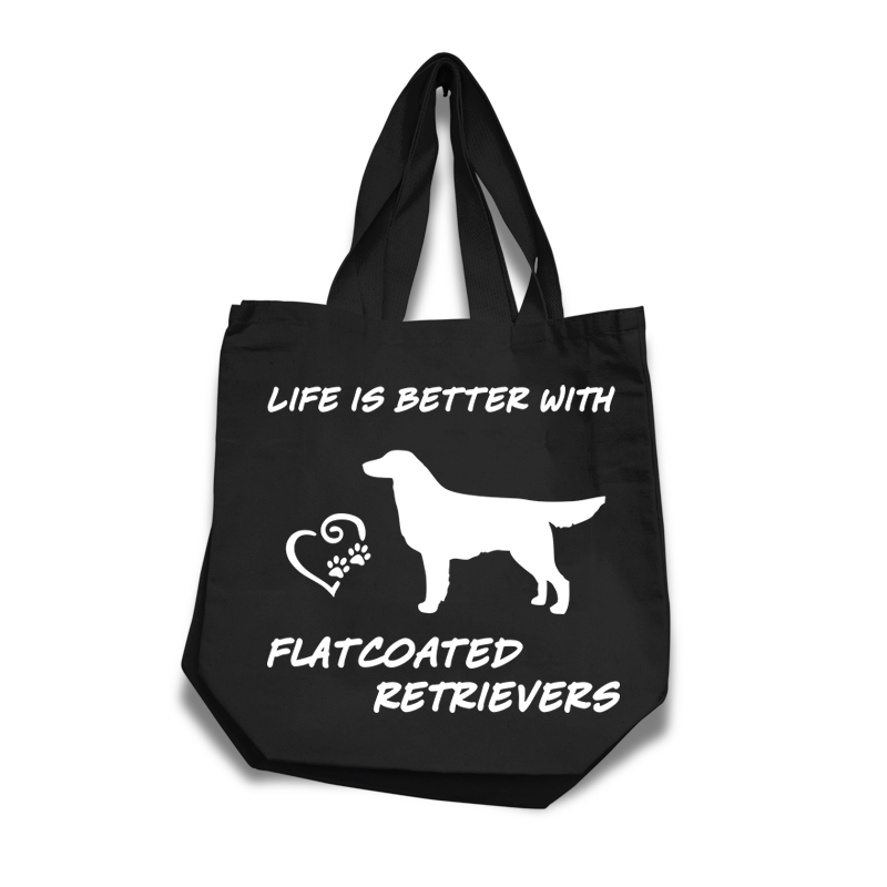 Flatcoated Retriever tygkasse med korta handtag - Stilfull och praktisk - Torshammarens