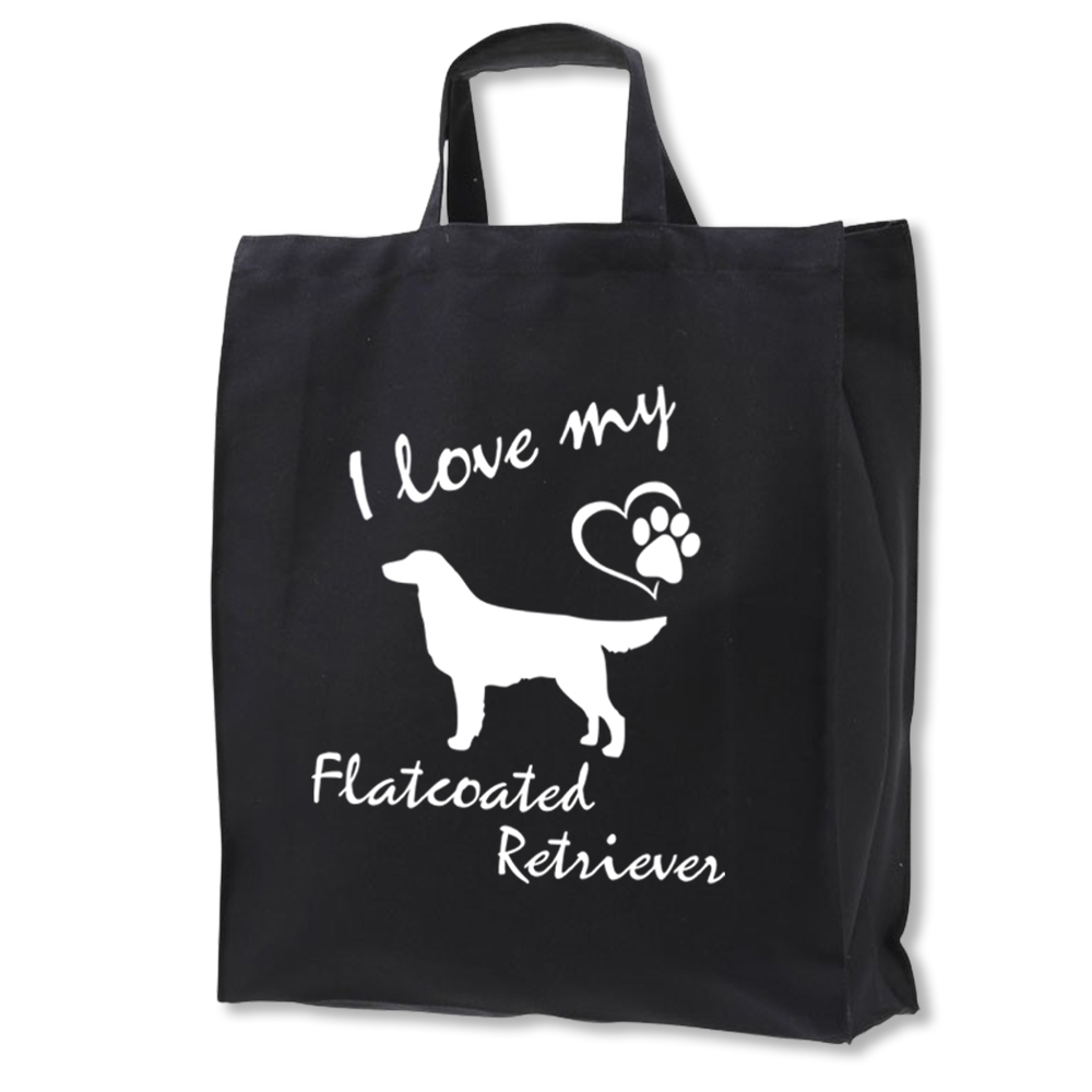 Flatcoated Retriever tygkasse med korta handtag - Stilfull och praktisk - Torshammarens