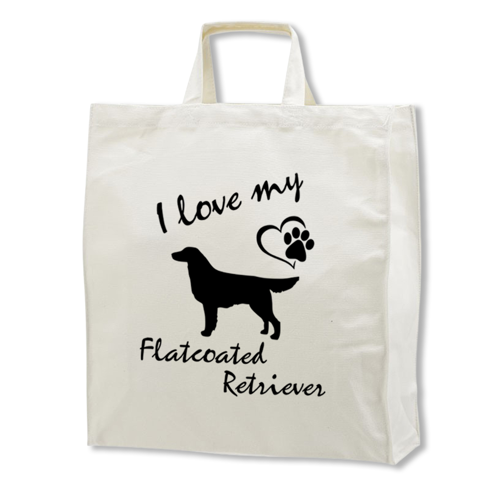 Flatcoated Retriever tygkasse med korta handtag - Stilfull och praktisk - Torshammarens