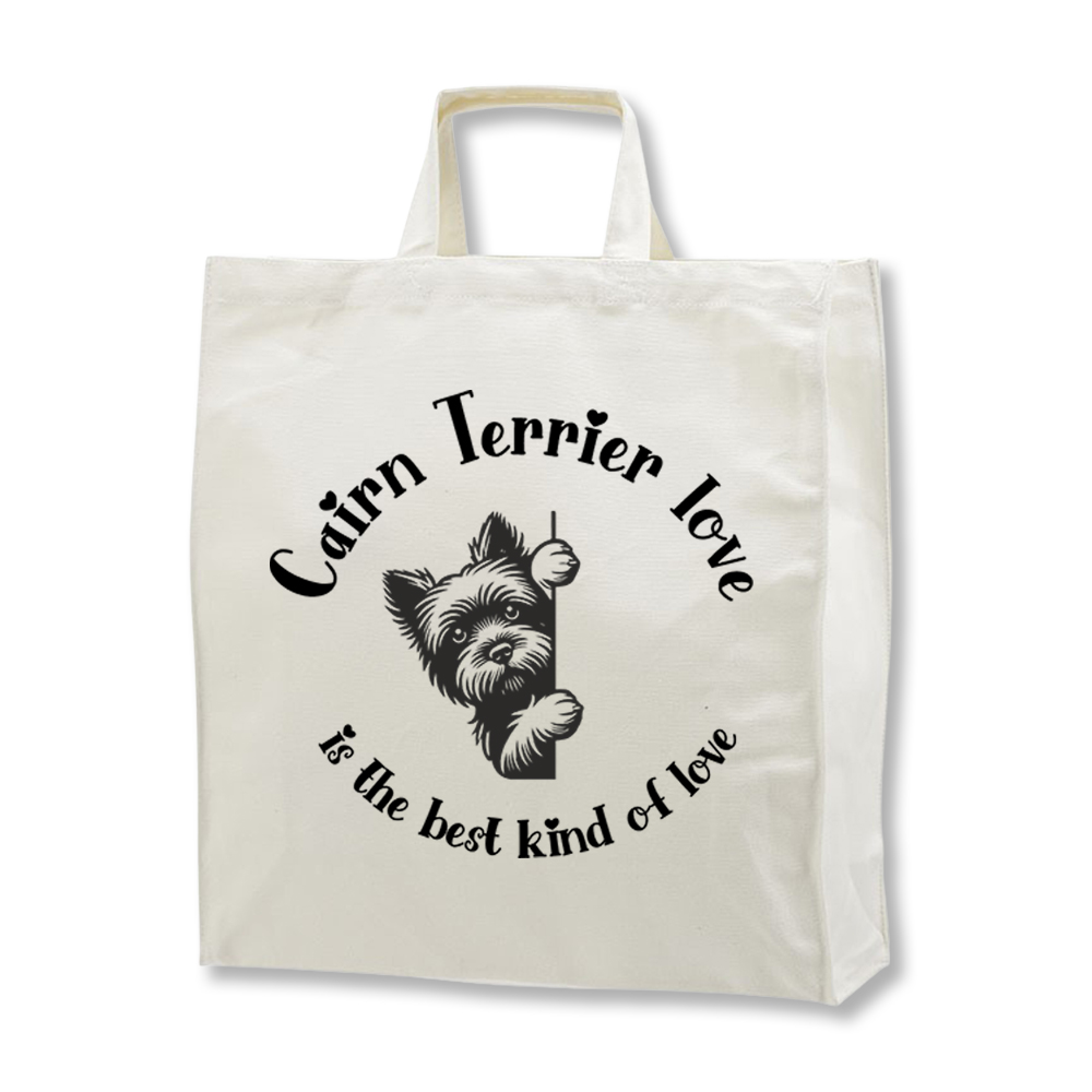 Cairn Terrier tygkasse med korta handtag - Stilfull och praktisk - Torshammarens