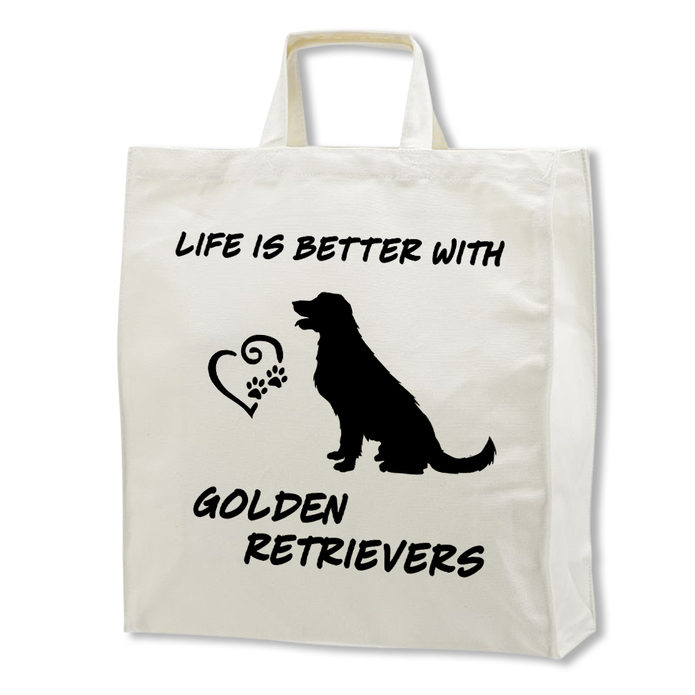 Golden Retriever tygkasse med korta handtag - Stilfull och praktisk - Torshammarens