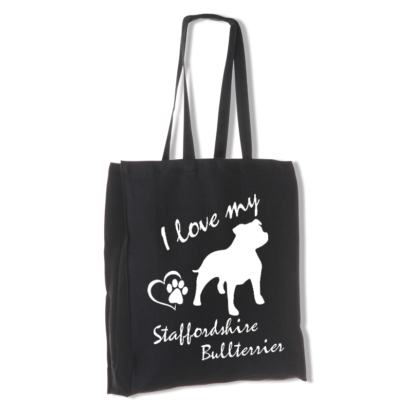 Staffordshire Bullterrier tygkasse med långa handtag - Stilfull och praktisk - Torshammarens