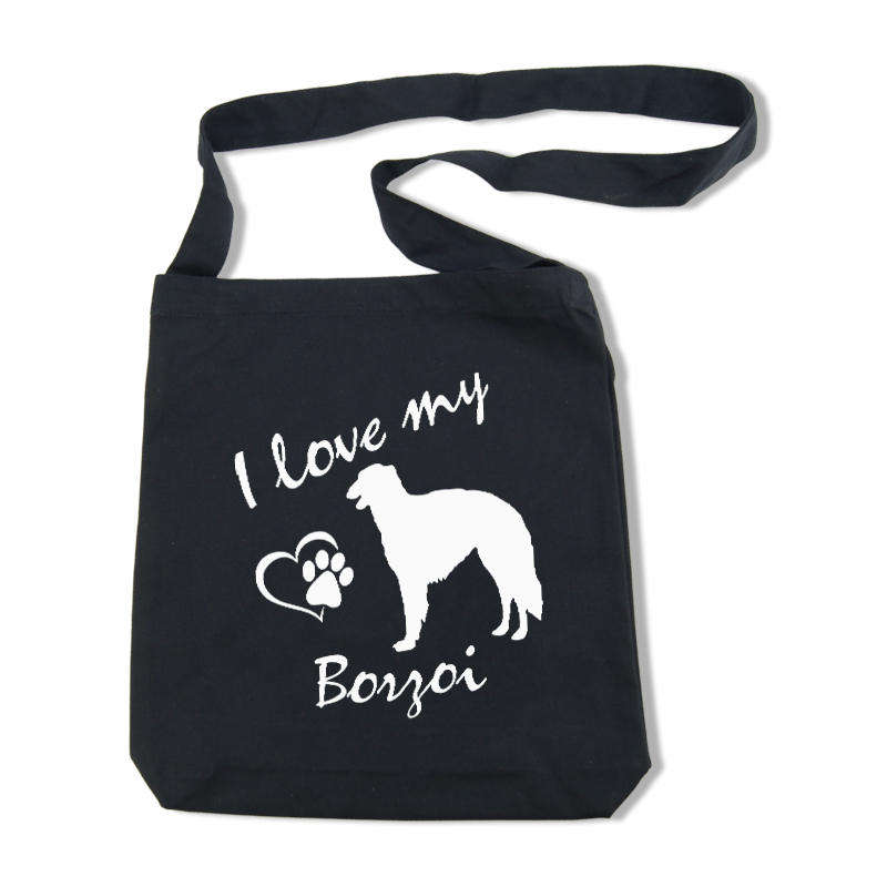 Borzoi axelväska - Tygkassar med hundmotiv - Torshammarens