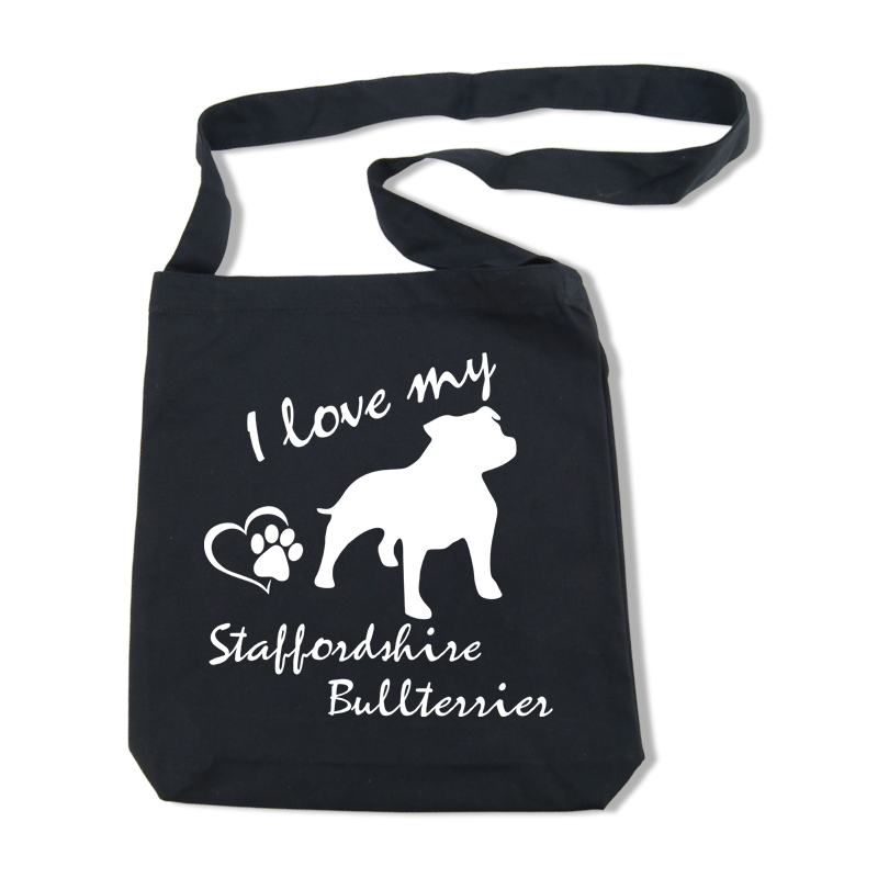 Staffordshire Bullterrier axelväska - Tygkassar med hundmotiv - Torshammarens