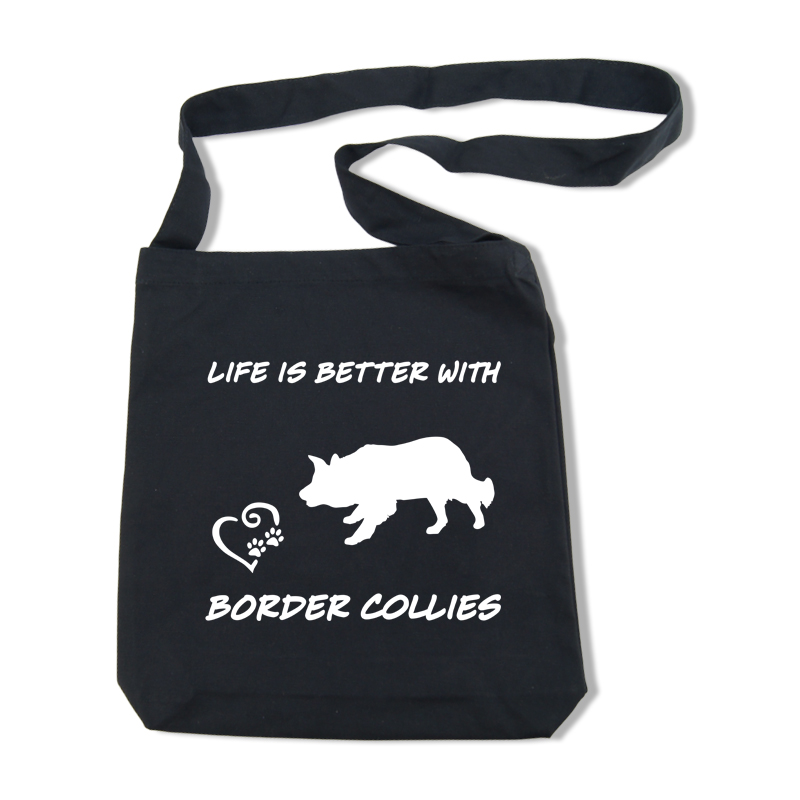 Border Collie axelväska - Tygkassar med hundmotiv - Torshammarens