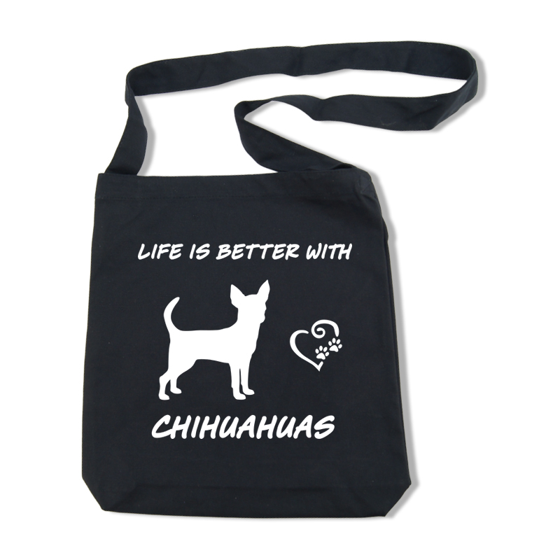 Chihuahua axelväska - Tygkassar med hundmotiv - Torshammarens
