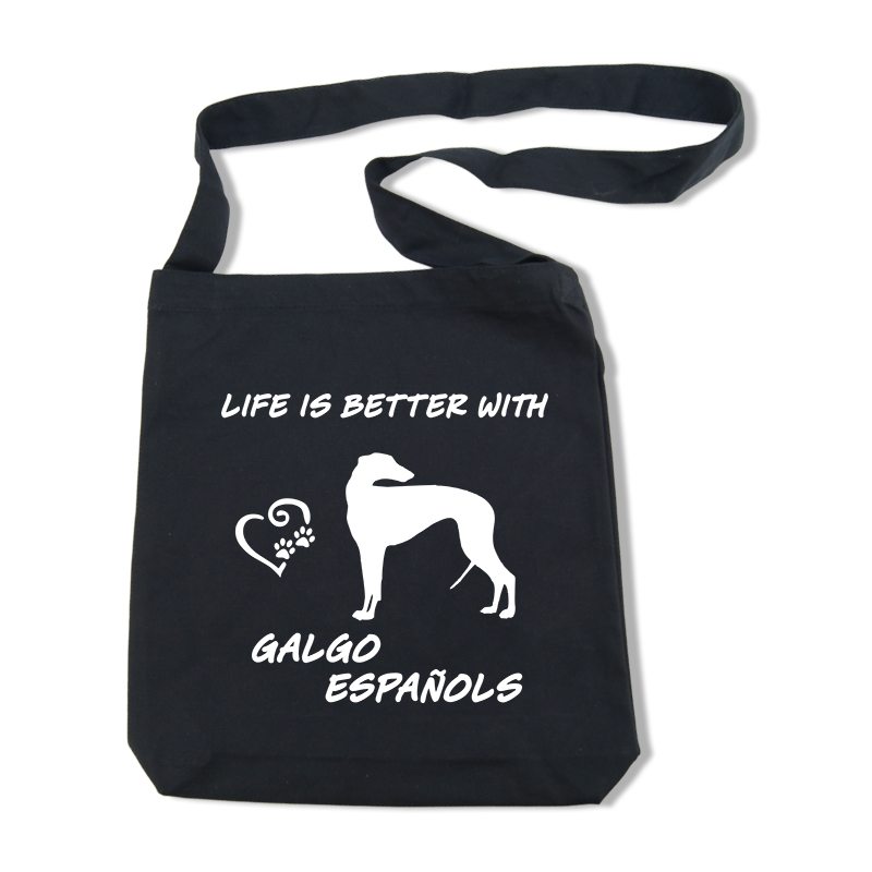 Galgo Español axelväska - Tygkassar med hundmotiv - Torshammarens