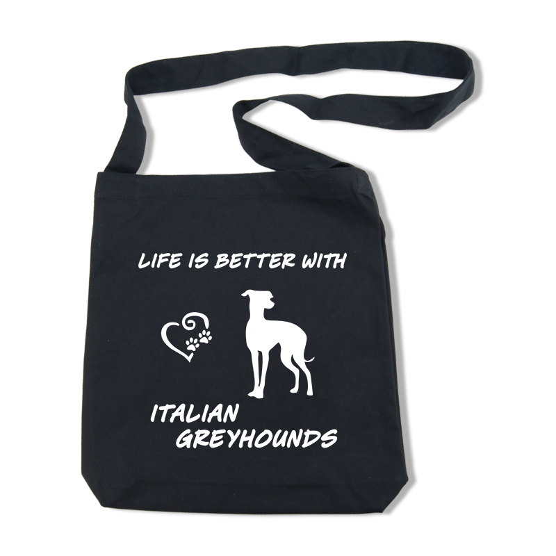 Italiensk Vinthund axelväska - Tygkassar med hundmotiv - Torshammarens