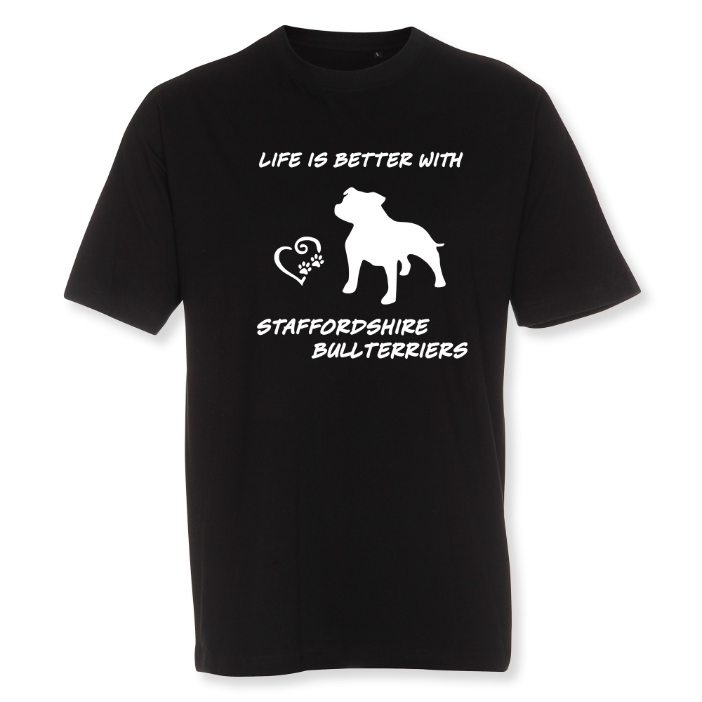 Herr T-shirt med Staffordshire Bullterier motiv - Torshammarens