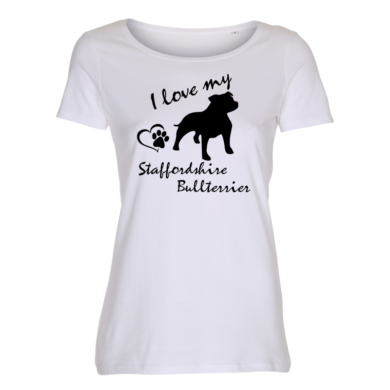 Dam T-shirt med Staffordshire Bullterrier motiv - Torshammarens