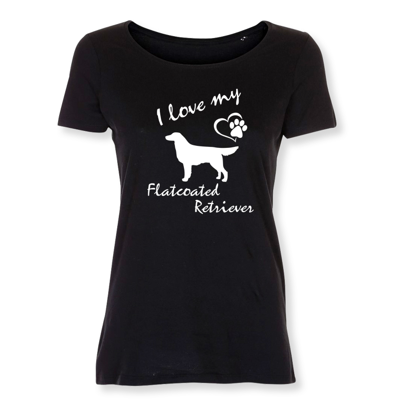 Dam T-shirt med Flatcoated Retriever motiv - Torshammarens
