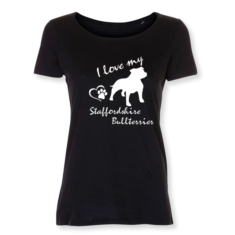 Dam T-shirt med Staffordshire Bullterrier motiv - Torshammarens