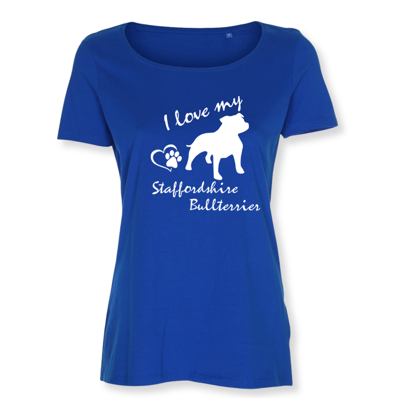 Dam T-shirt med Staffordshire Bullterrier motiv - Torshammarens