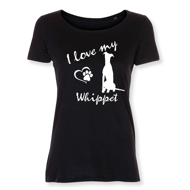 Dam T-shirt med Whippet motiv - Torshammarens