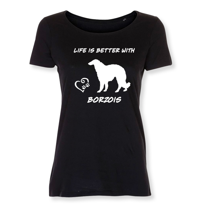 Dam T-shirt med Borzoi motiv - Torshammarens