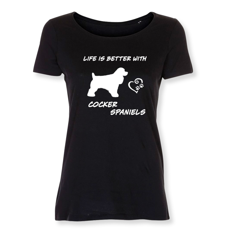 Dam T-shirt med Cocker Spaniel motiv - Torshammarens
