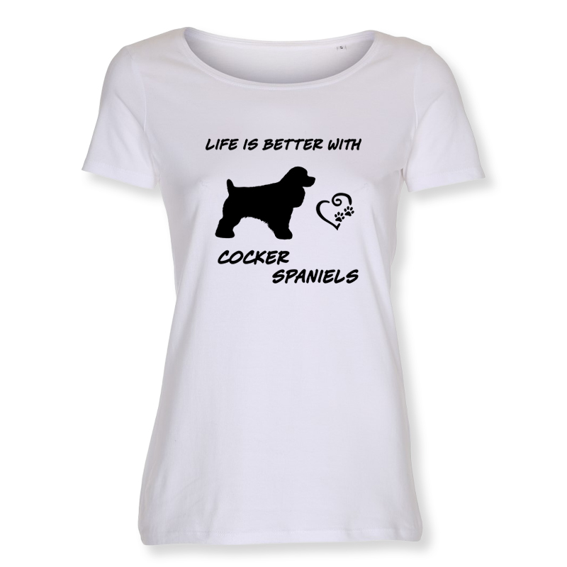 Dam T-shirt med Cocker Spaniel motiv - Torshammarens
