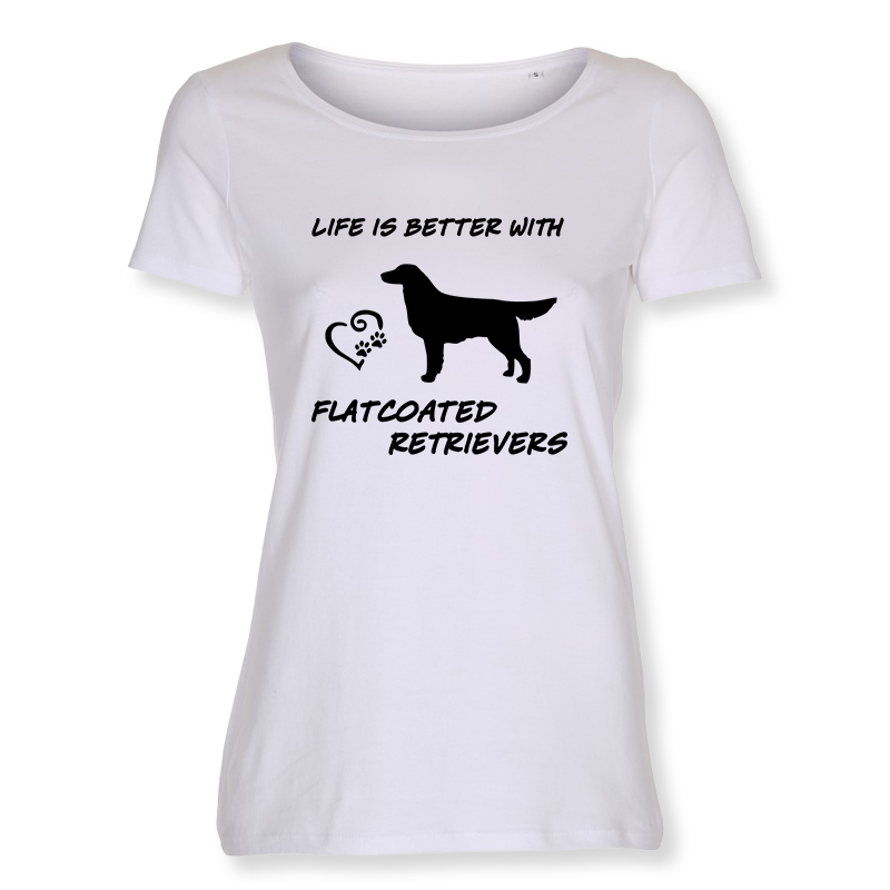 Dam T-shirt med Flatcoated Retiever motiv - Torshammarens