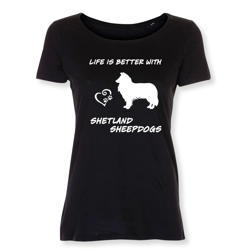 Dam T-shirt med Shetland Sheepdog motiv - Torshammarens