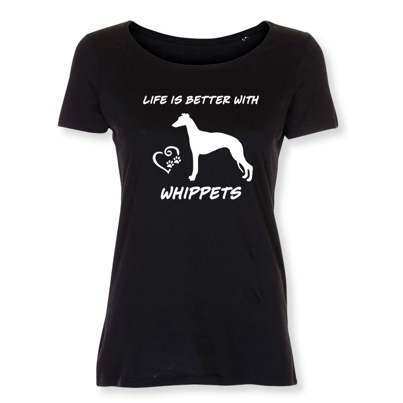 Dam T-shirt med Whippet motiv - Torshammarens