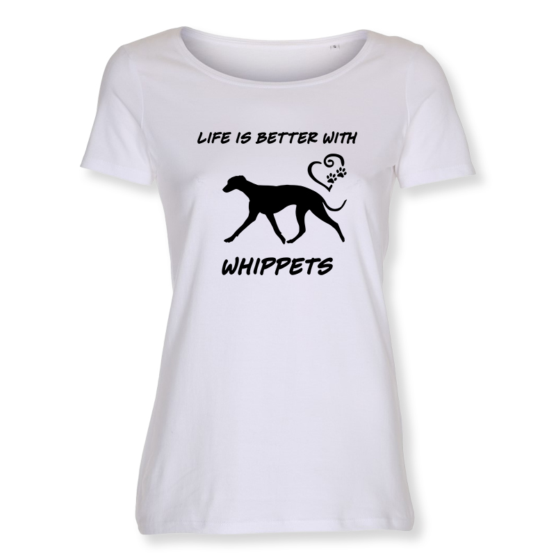 Dam T-shirt med Whippet motiv - Torshammarens